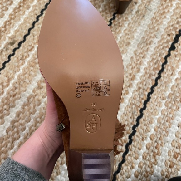 Ash suede leather cowboy boots bootie tassel size 40 - Picture 8 of 10